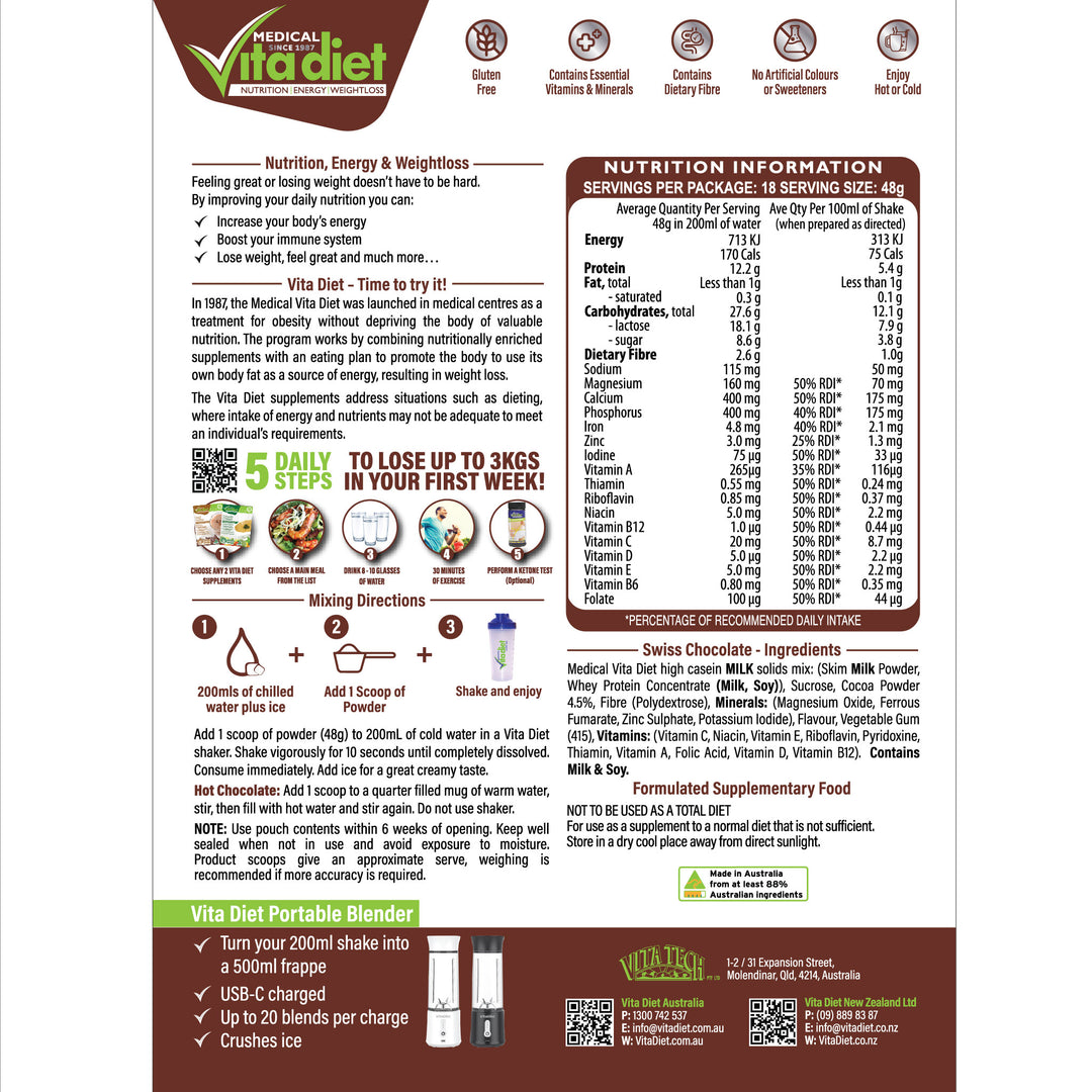 Swiss Chocolate Shake 18 Serve Pouch