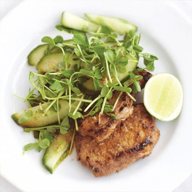 Ginger & Five-Spice Pork with Cucumber Salad